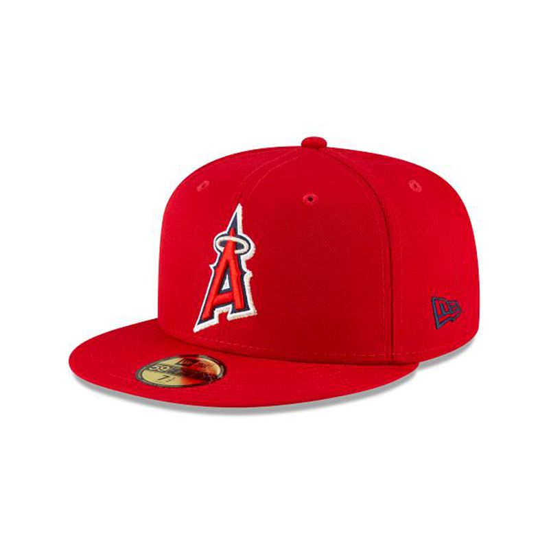 MLB Los Angeles Angels Ligature 59Fifty Fitted (DXE5341) - Red New Era Caps